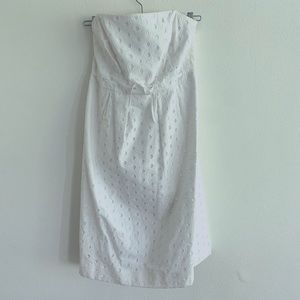 Lilly Pulitzer White Eyelet Strapless Mini Sundress - Size 8 / Preppy /Summer